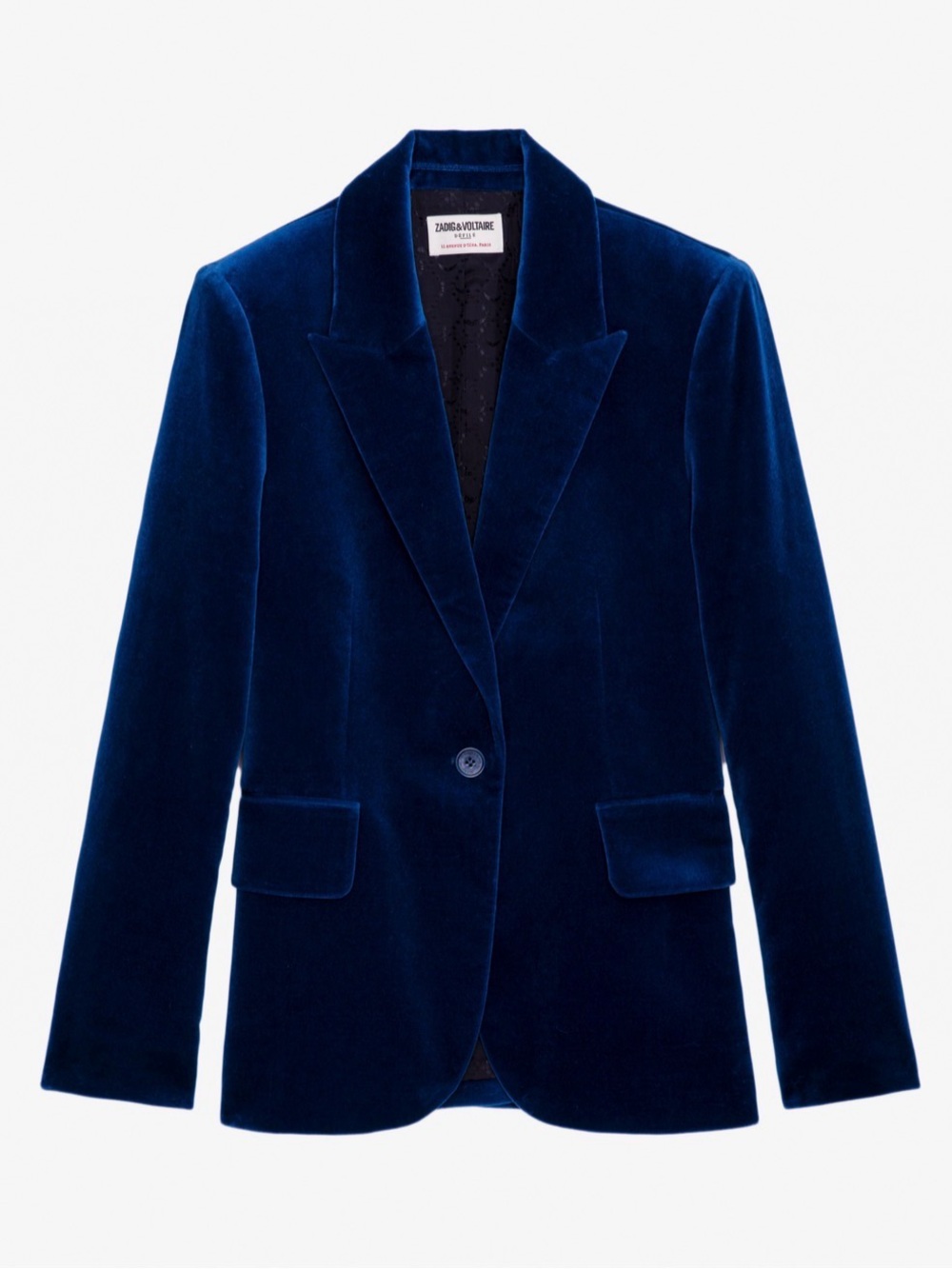 Zadig & Voltaire Navy Velvet Blazer sz 36